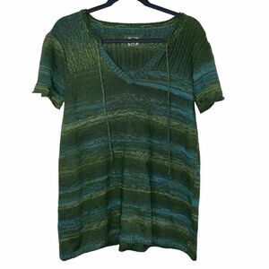 New Decree Juniors Tunic Sweater Size XL Grassy Green V Neck‎ Deadstock Festival